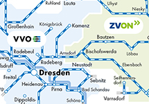Karte VVO-ZVON-Tarifgebiet vereinfacht