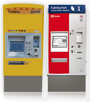 links Ansicht DVB Automat und rechts Ansicht DB Automat